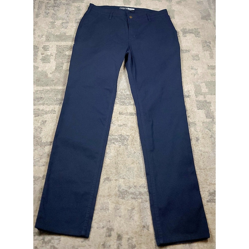 NWT Carhartt Womens Blue Rugged Flex Relaxed Fit Canvas Pants Sz 14 Tall 38x33.5